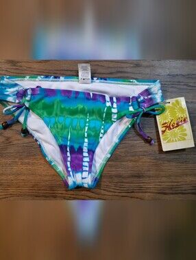 Hobie Tie-Dye Green Blue Purple Side-Tie Bikini Bottom